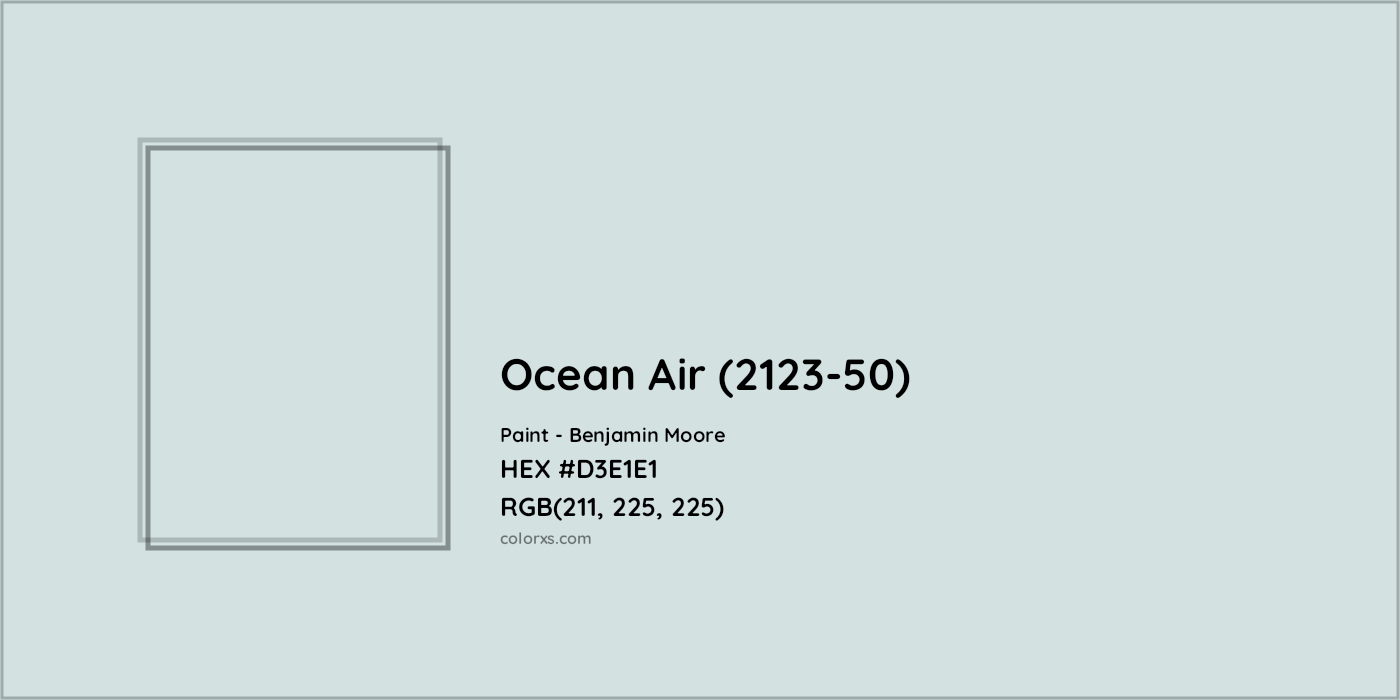 HEX #D3E1E1 Ocean Air (2123-50) Paint Benjamin Moore - Color Code