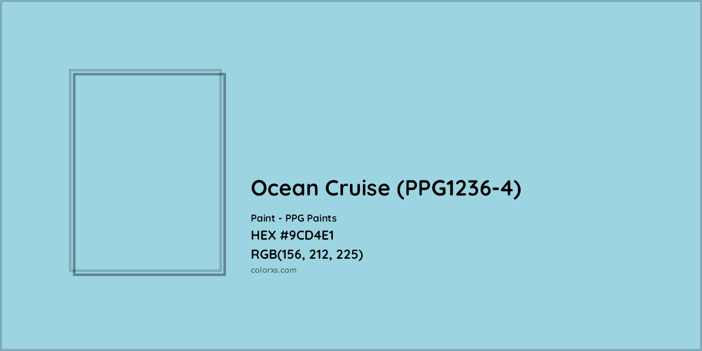 HEX #9CD4E1 Ocean Cruise (PPG1236-4) Paint PPG Paints - Color Code