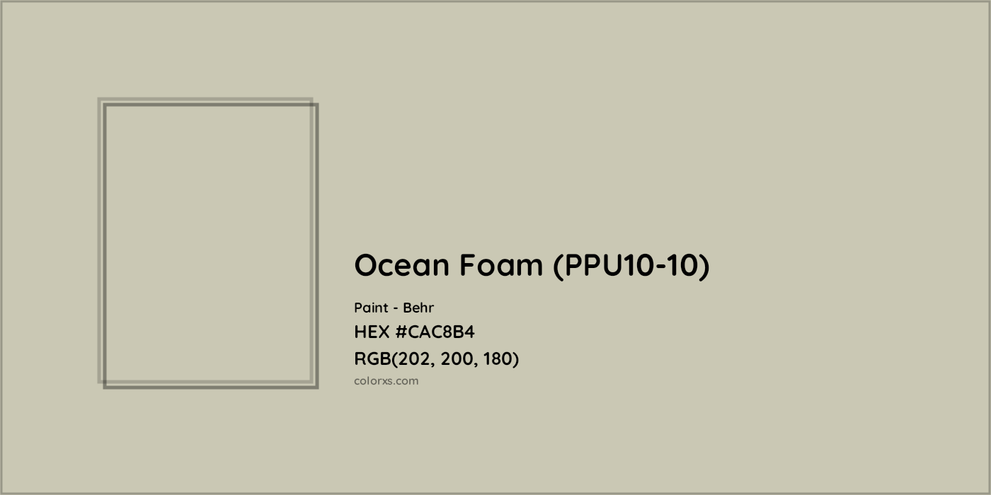 HEX #CAC8B4 Ocean Foam (PPU10-10) Paint Behr - Color Code