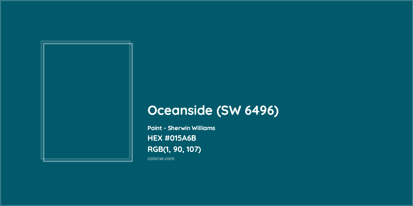HEX #015A6B Oceanside (SW 6496) Paint Sherwin Williams - Color Code