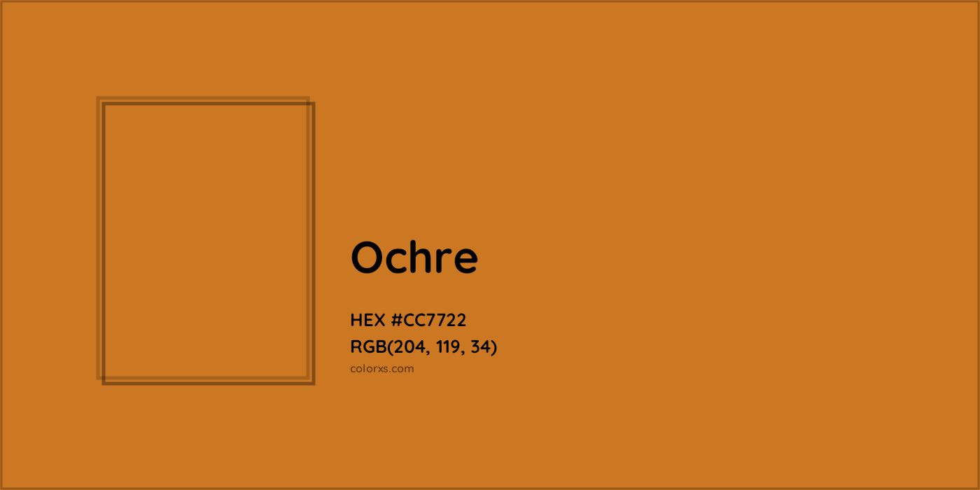HEX #CC7722 Ochre Color - Color Code