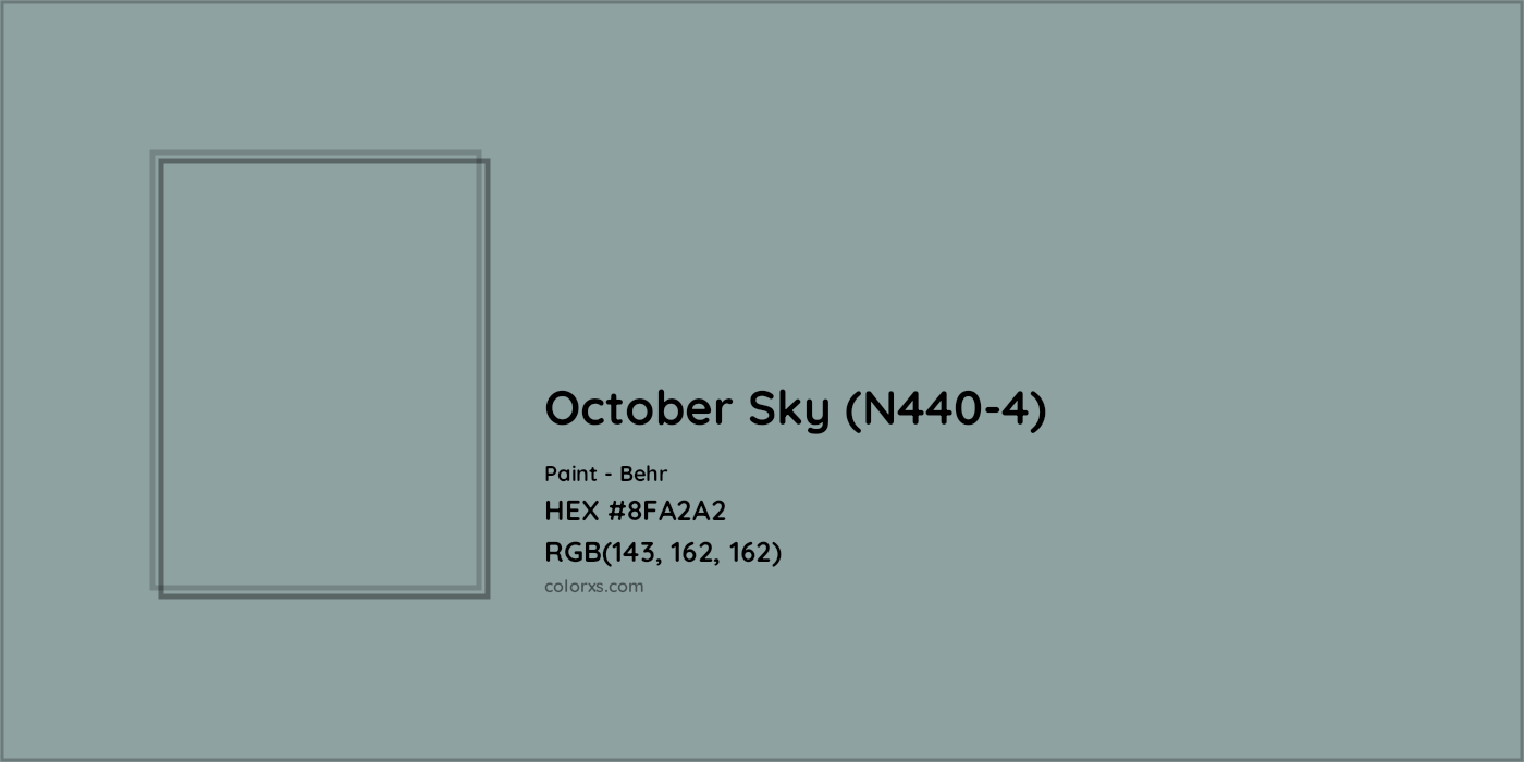 HEX #8FA2A2 October Sky (N440-4) Paint Behr - Color Code