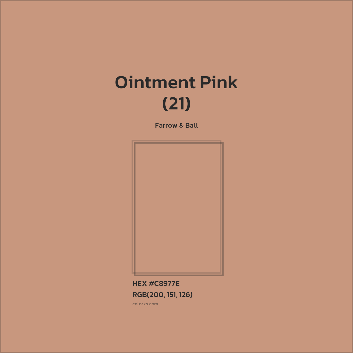 HEX #C8977E Ointment Pink (21) Paint Farrow & Ball - Color Code