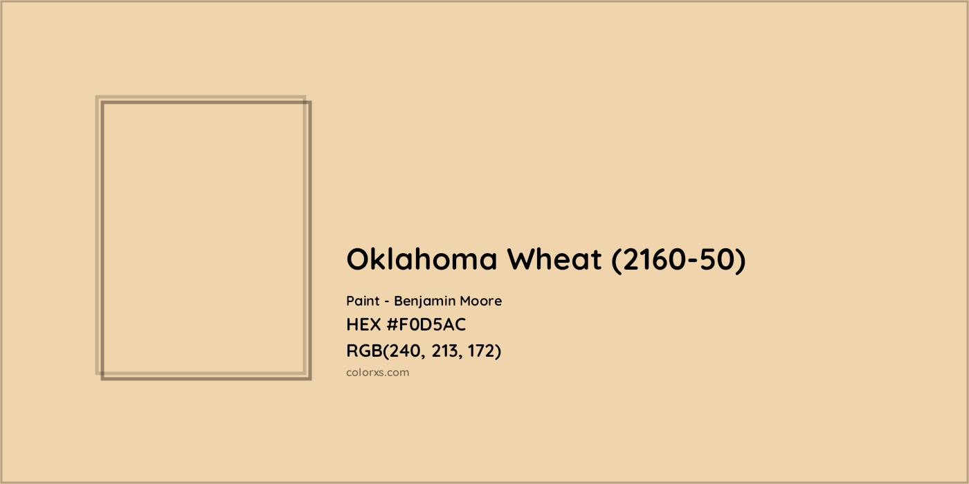 HEX #F0D5AC Oklahoma Wheat (2160-50) Paint Benjamin Moore - Color Code