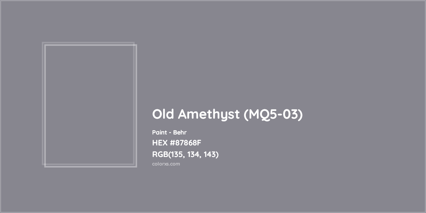 HEX #87868F Old Amethyst (MQ5-03) Paint Behr - Color Code