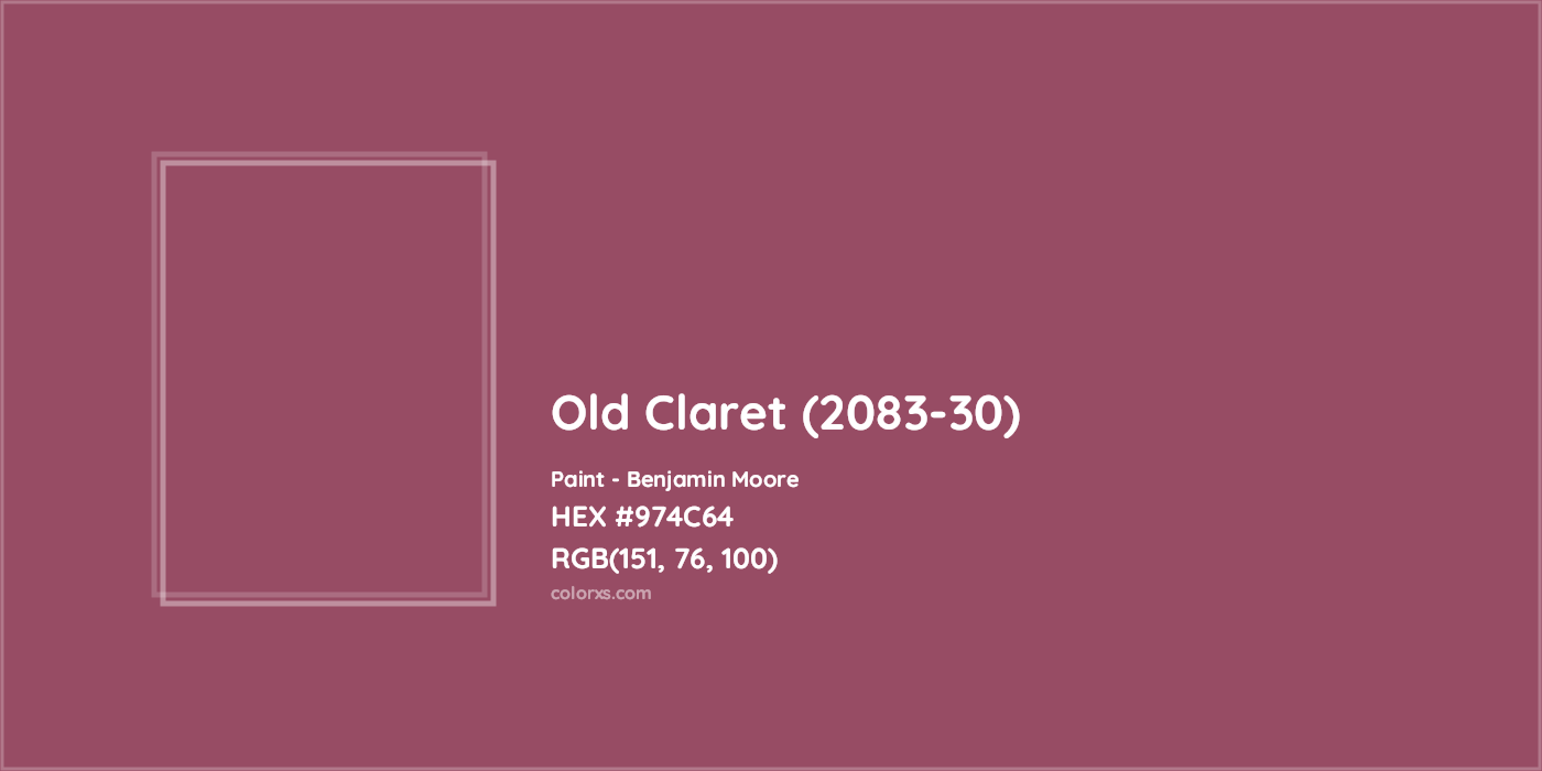 HEX #974C64 Old Claret (2083-30) Paint Benjamin Moore - Color Code