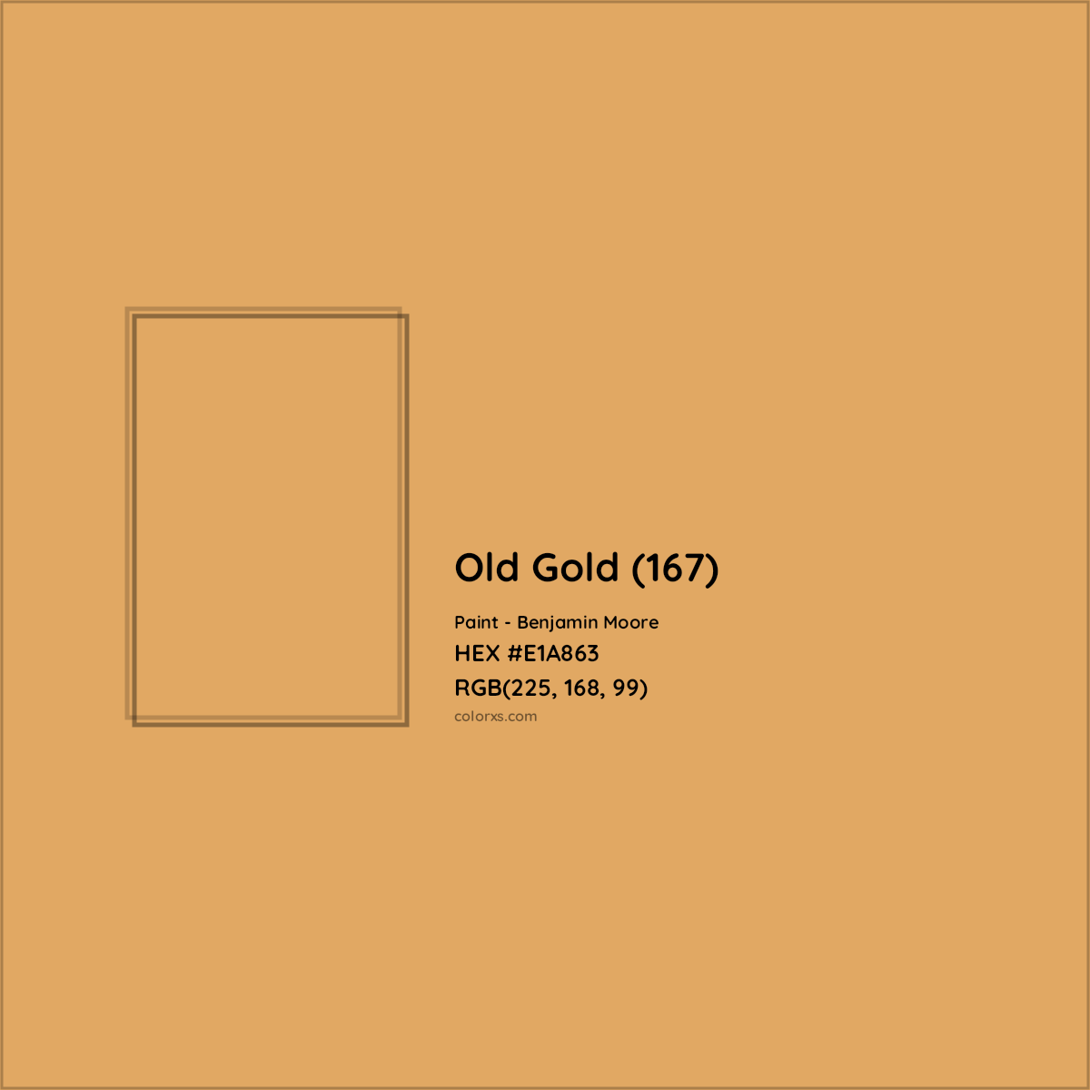 HEX #E1A863 Old Gold (167) Paint Benjamin Moore - Color Code