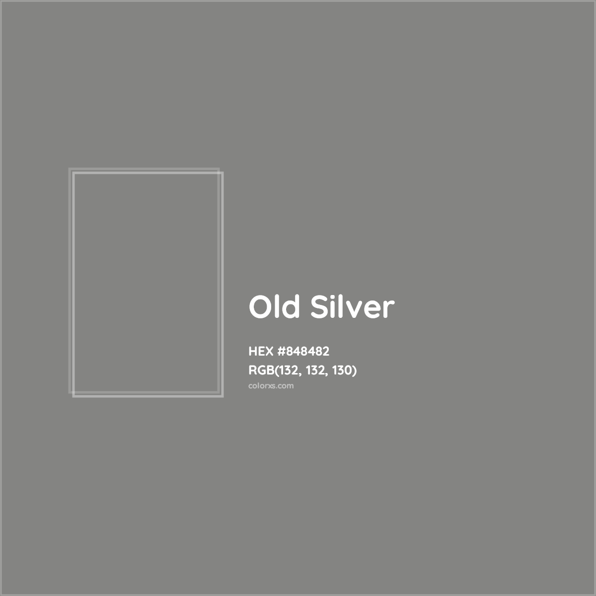 HEX #848482 Old Silver Color - Color Code