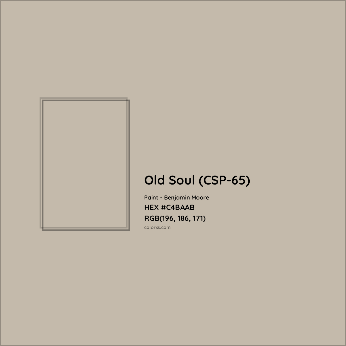 HEX #C4BAAB Old Soul (CSP-65) Paint Benjamin Moore - Color Code
