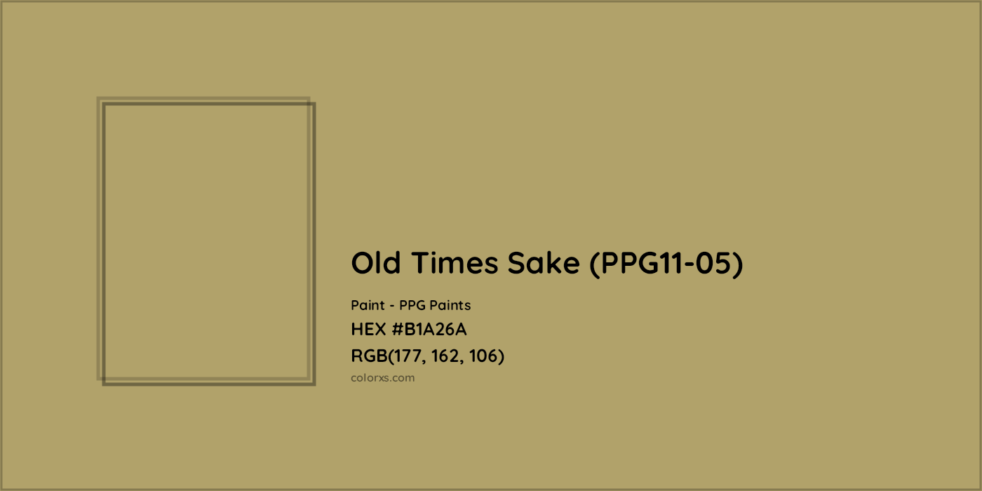 HEX #B1A26A Old Times Sake (PPG11-05) Paint PPG Paints - Color Code