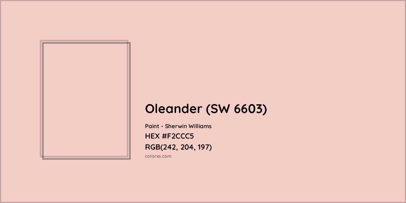 HEX #F2CCC5 Oleander (SW 6603) Paint Sherwin Williams - Color Code