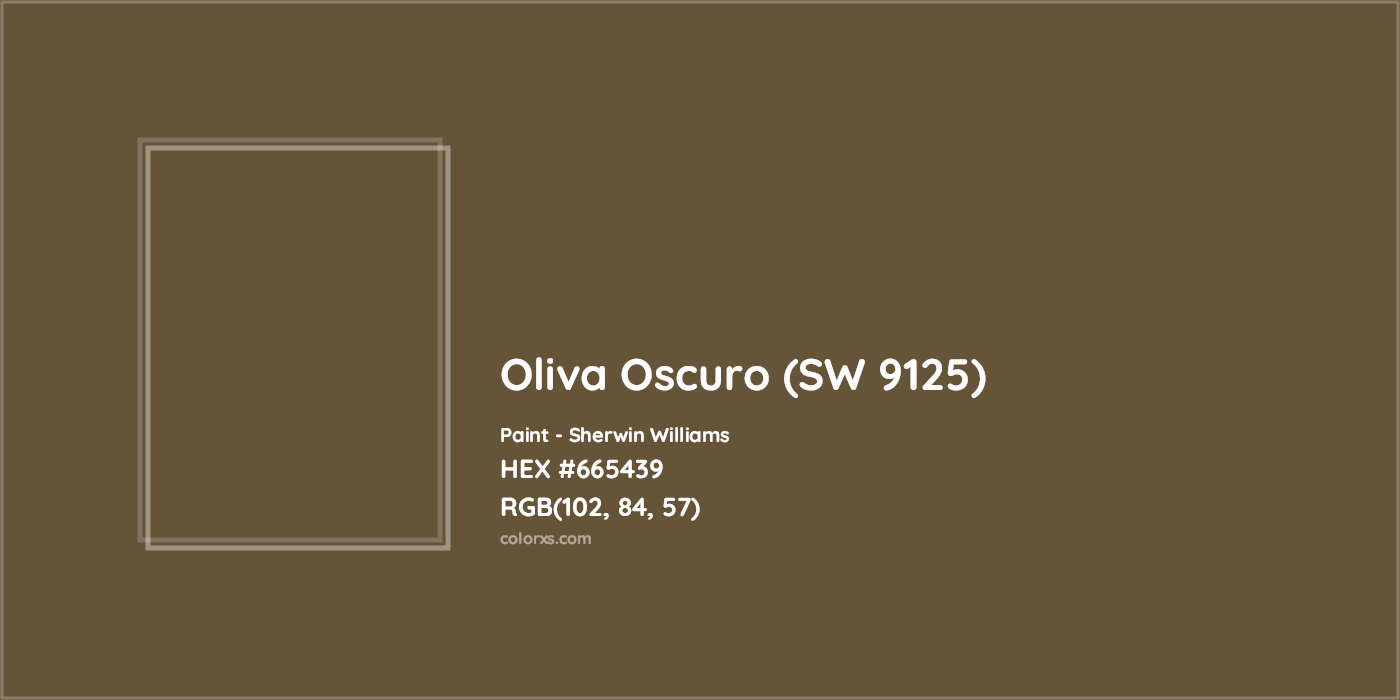 HEX #665439 Oliva Oscuro (SW 9125) Paint Sherwin Williams - Color Code