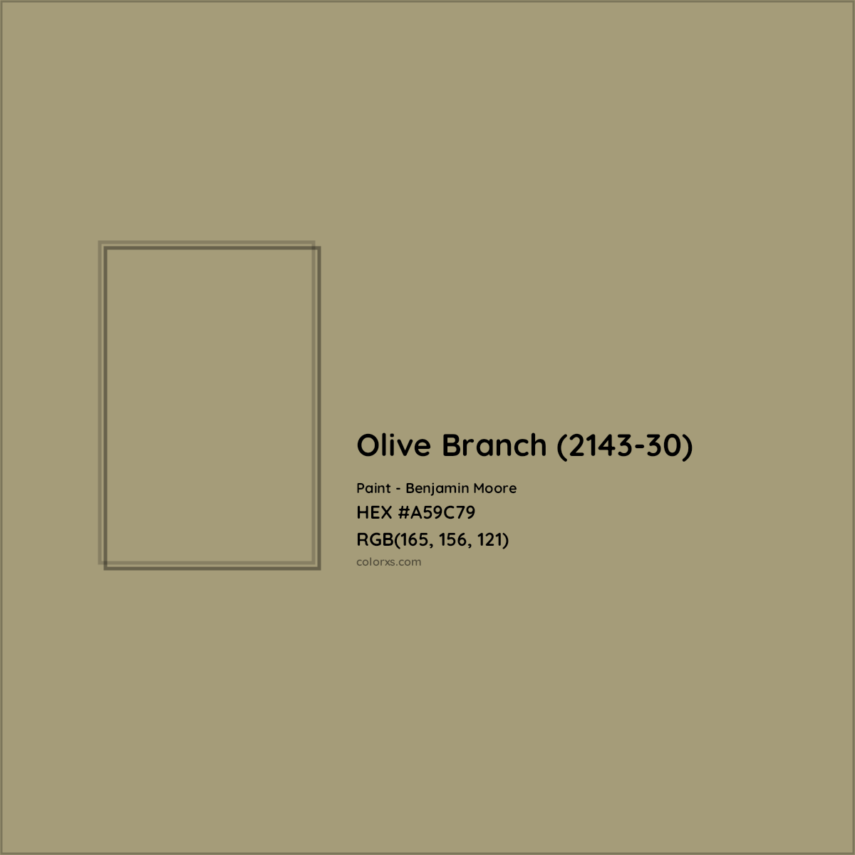 HEX #A59C79 Olive Branch (2143-30) Paint Benjamin Moore - Color Code