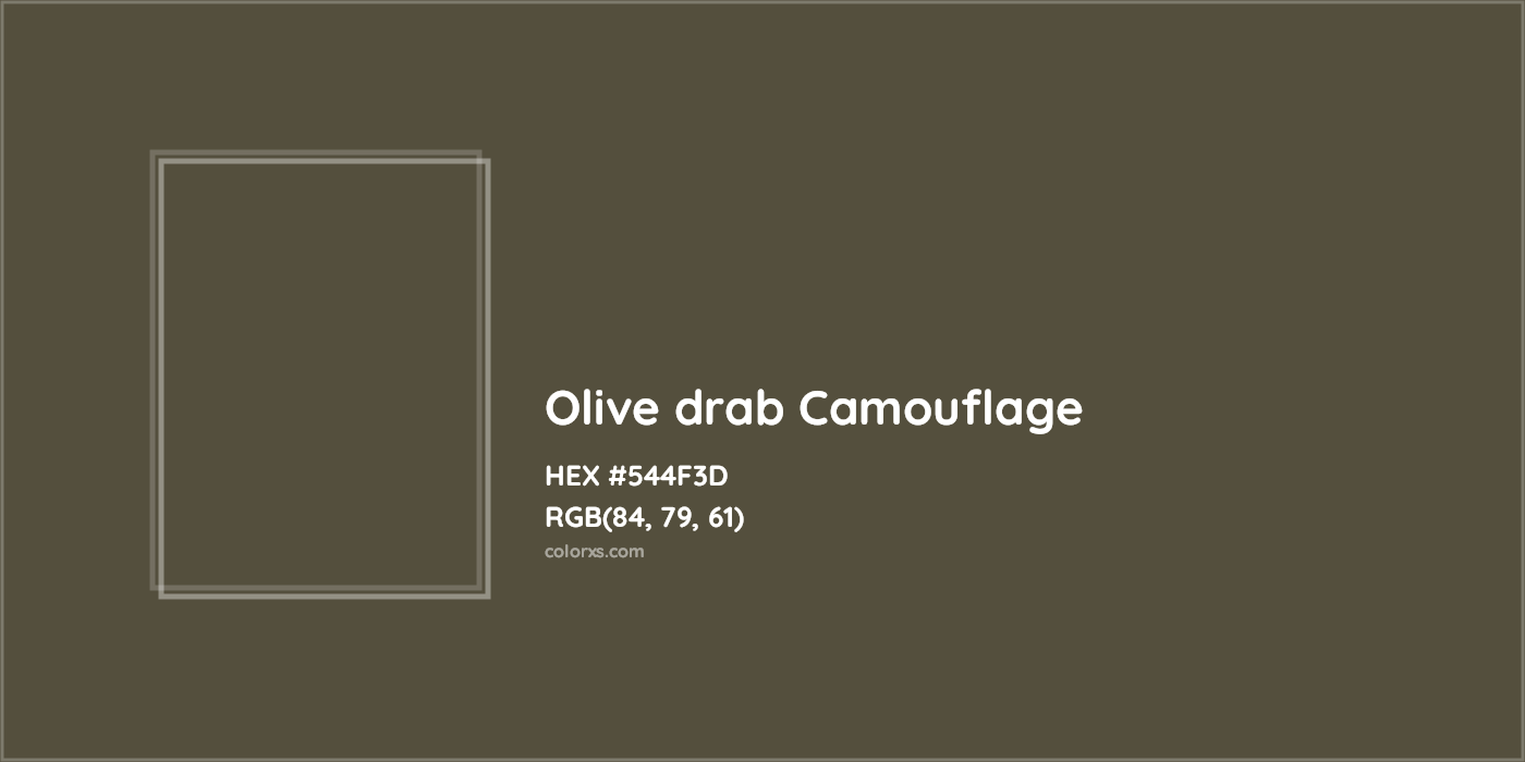 HEX #544F3D Olive drab Camouflage Color - Color Code