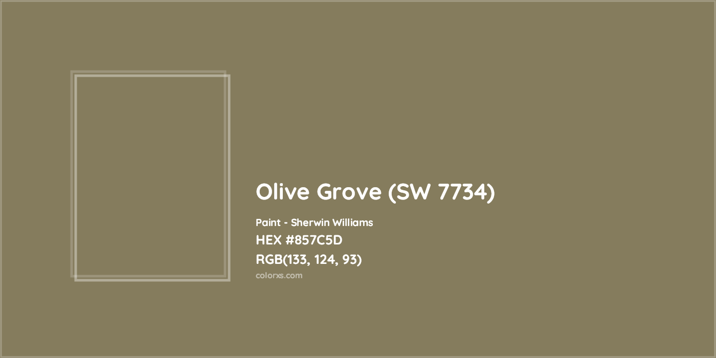 HEX #857C5D Olive Grove (SW 7734) Paint Sherwin Williams - Color Code