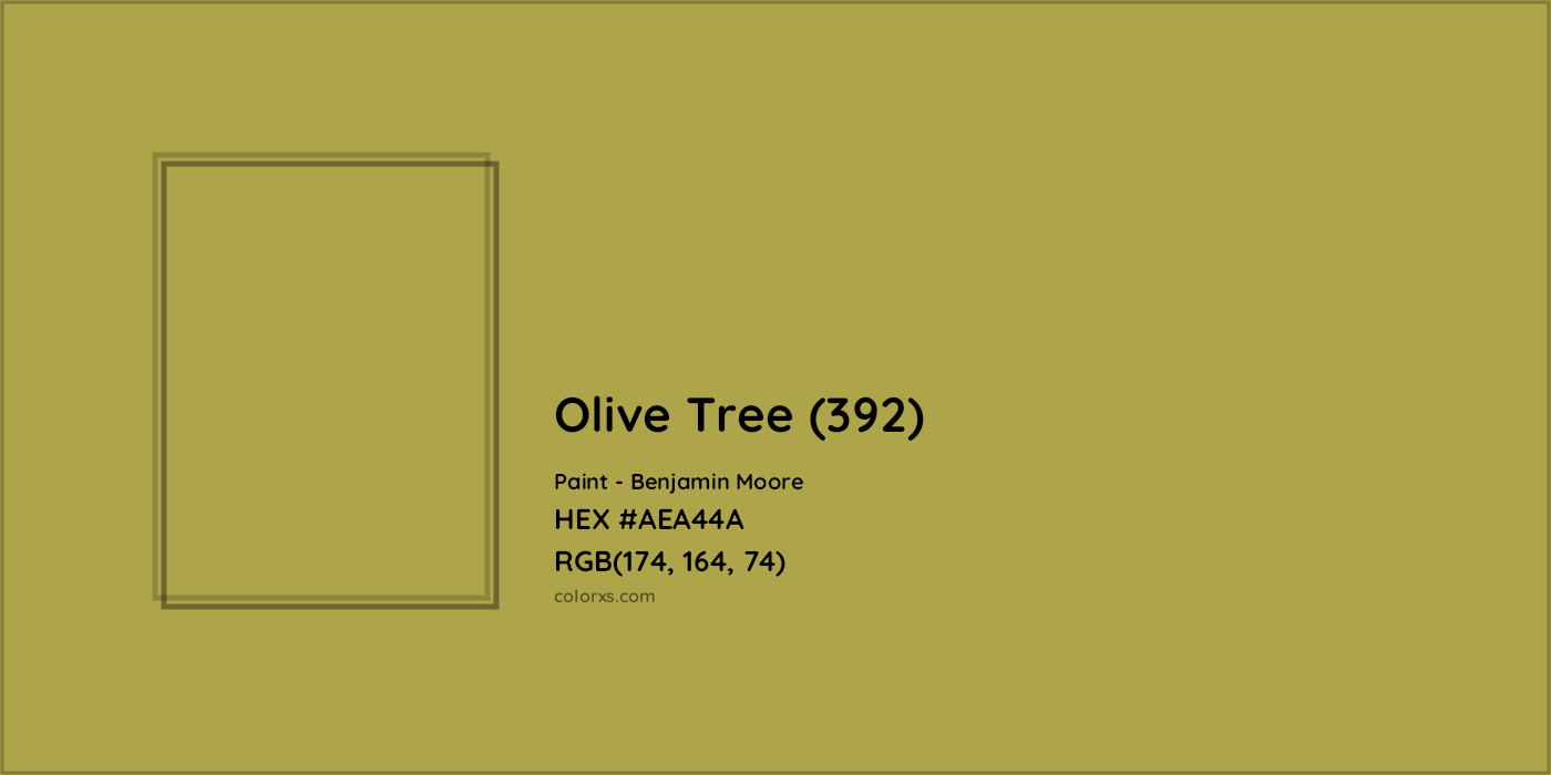 HEX #AEA44A Olive Tree (392) Paint Benjamin Moore - Color Code