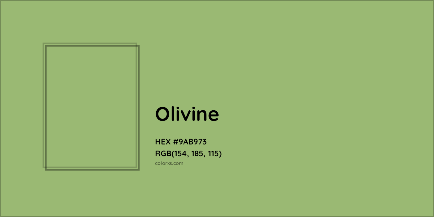 HEX #9AB973 Olivine Color - Color Code
