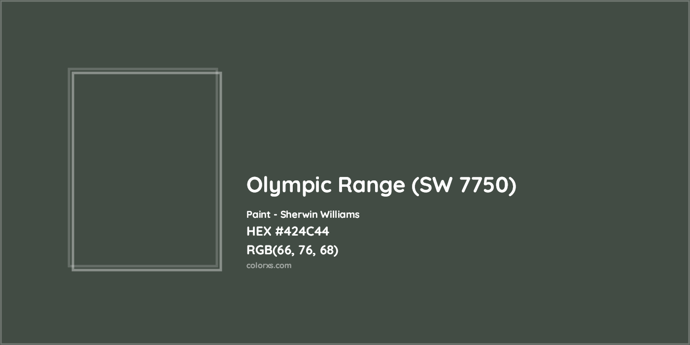 HEX #424C44 Olympic Range (SW 7750) Paint Sherwin Williams - Color Code
