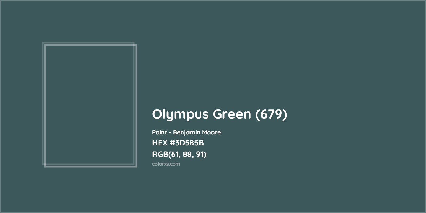 HEX #3D585B Olympus Green (679) Paint Benjamin Moore - Color Code