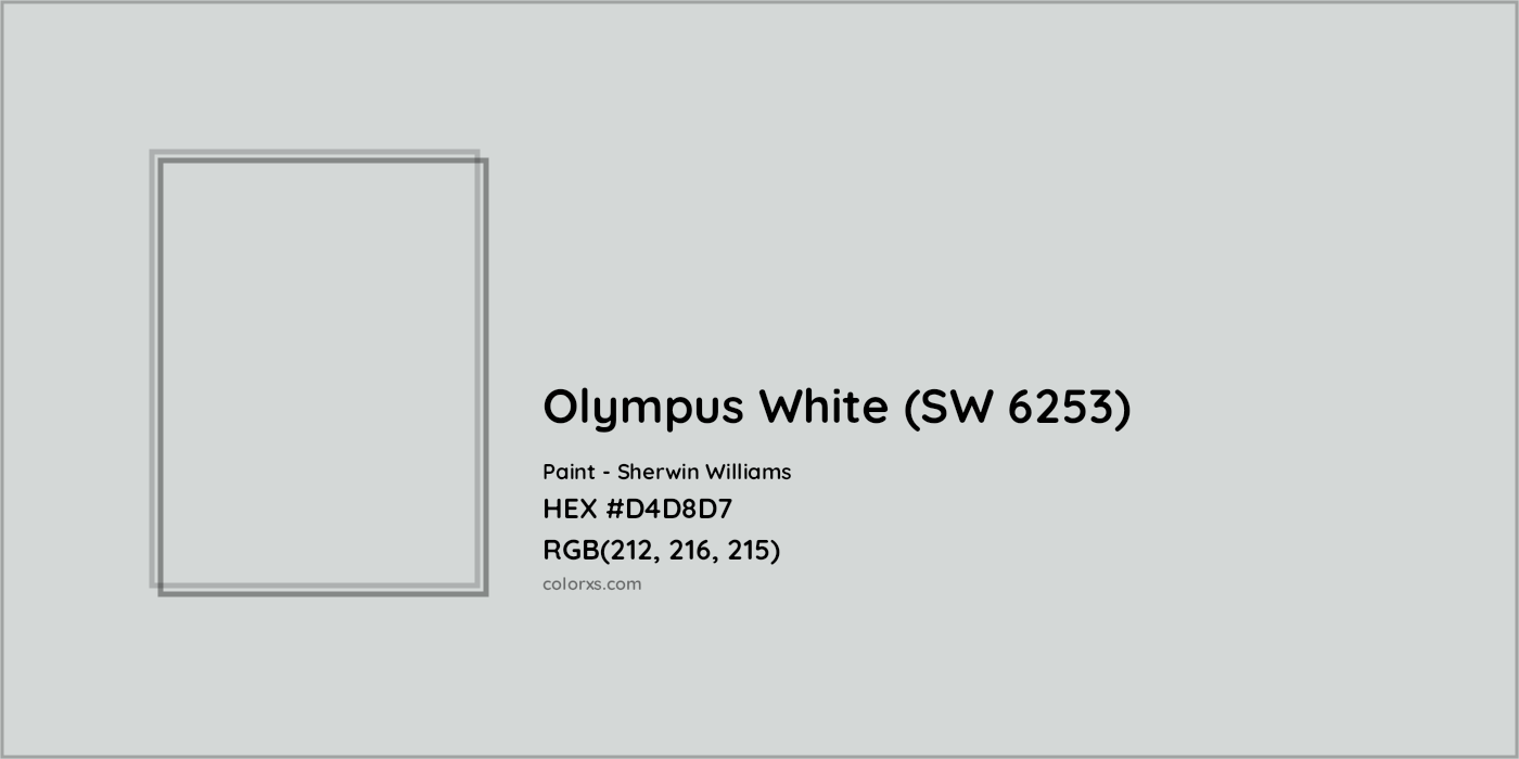 HEX #D4D8D7 Olympus White (SW 6253) Paint Sherwin Williams - Color Code