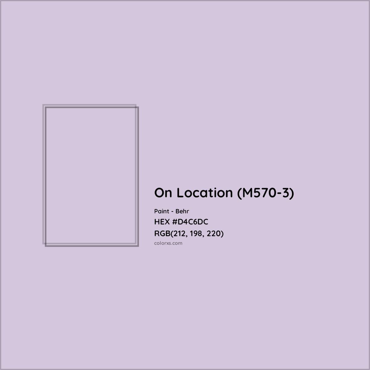 HEX #D4C6DC On Location (M570-3) Paint Behr - Color Code