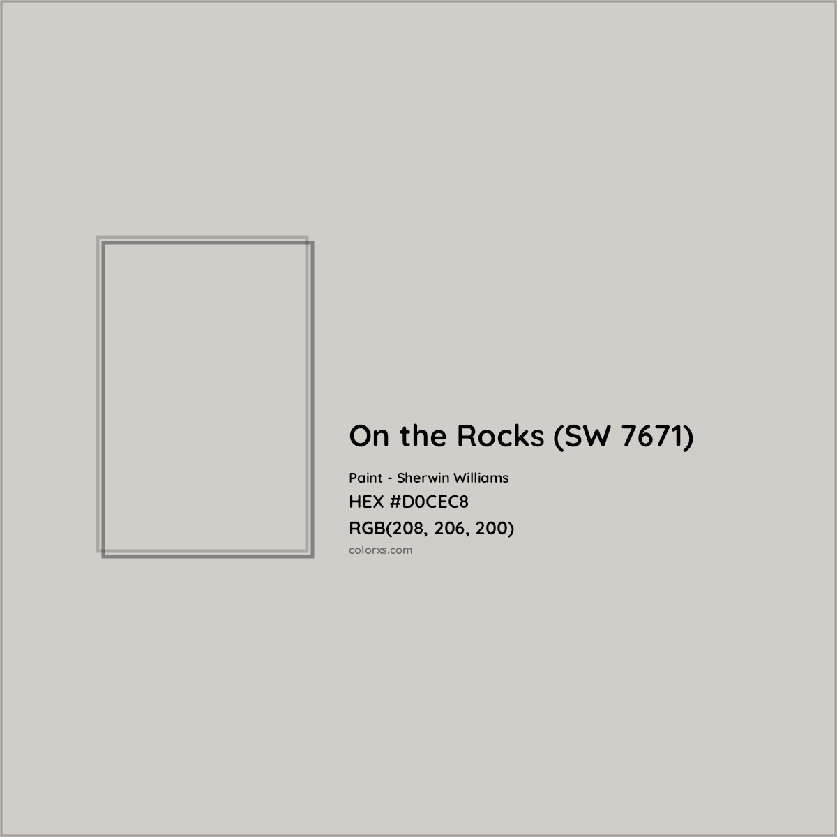 HEX #D0CEC8 On the Rocks (SW 7671) Paint Sherwin Williams - Color Code