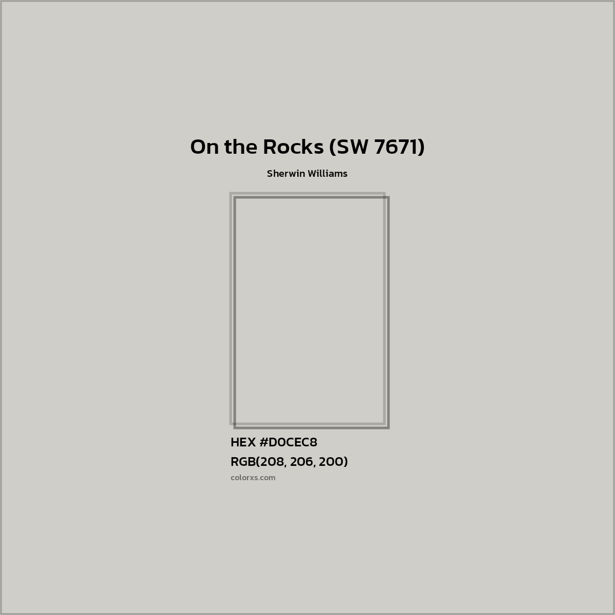 HEX #D0CEC8 On the Rocks (SW 7671) Paint Sherwin Williams - Color Code