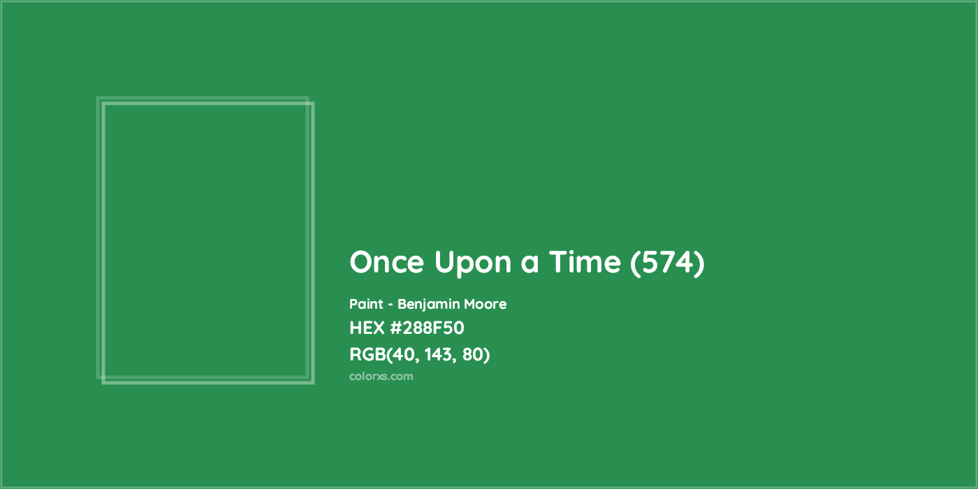 HEX #288F50 Once Upon a Time (574) Paint Benjamin Moore - Color Code