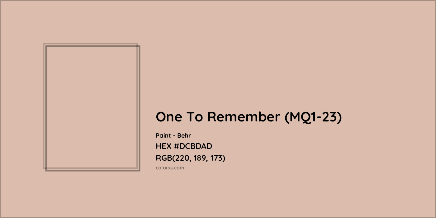 HEX #DCBDAD One To Remember (MQ1-23) Paint Behr - Color Code