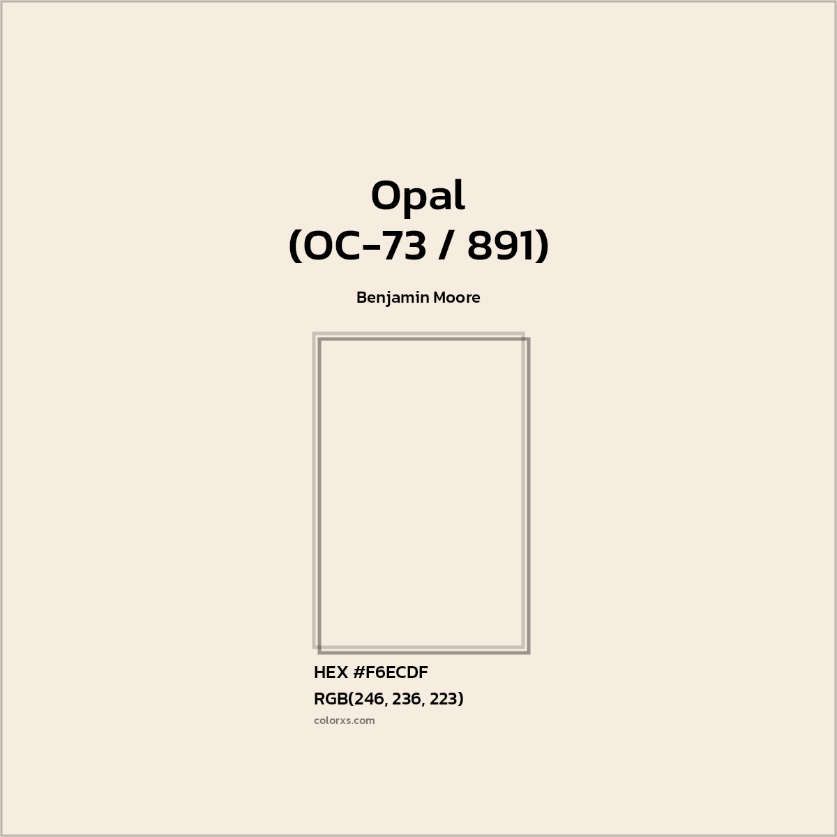 HEX #F6ECDF Opal (OC-73 / 891) Paint Benjamin Moore - Color Code