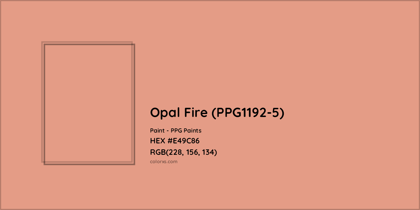 HEX #E49C86 Opal Fire (PPG1192-5) Paint PPG Paints - Color Code