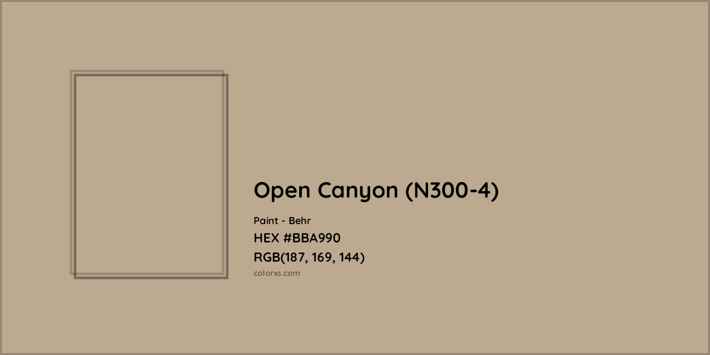 HEX #BBA990 Open Canyon (N300-4) Paint Behr - Color Code