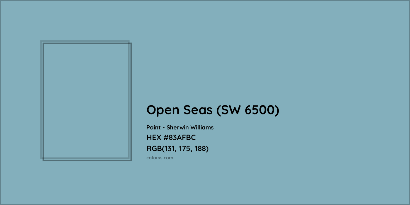 HEX #83AFBC Open Seas (SW 6500) Paint Sherwin Williams - Color Code