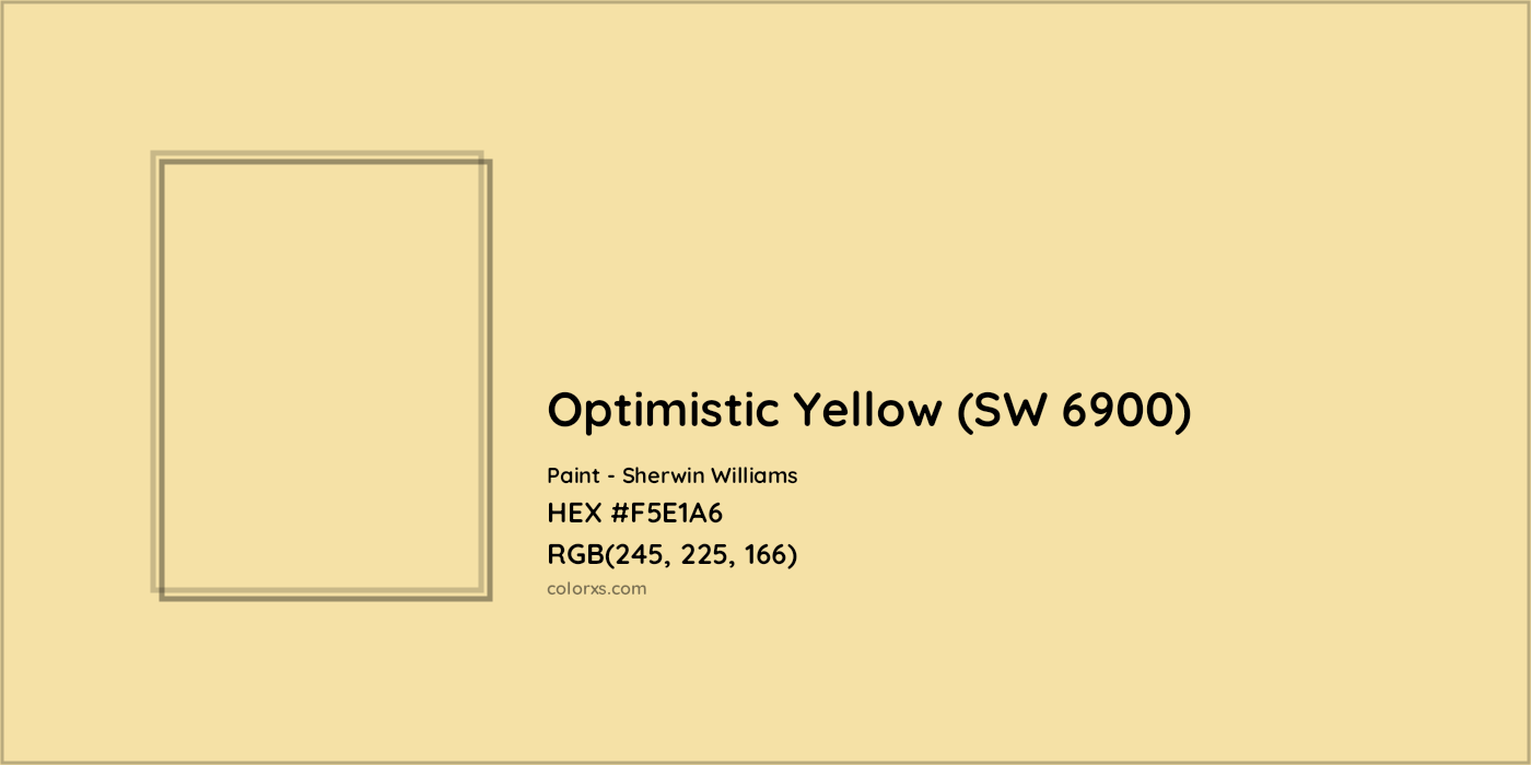 HEX #F5E1A6 Optimistic Yellow (SW 6900) Paint Sherwin Williams - Color Code