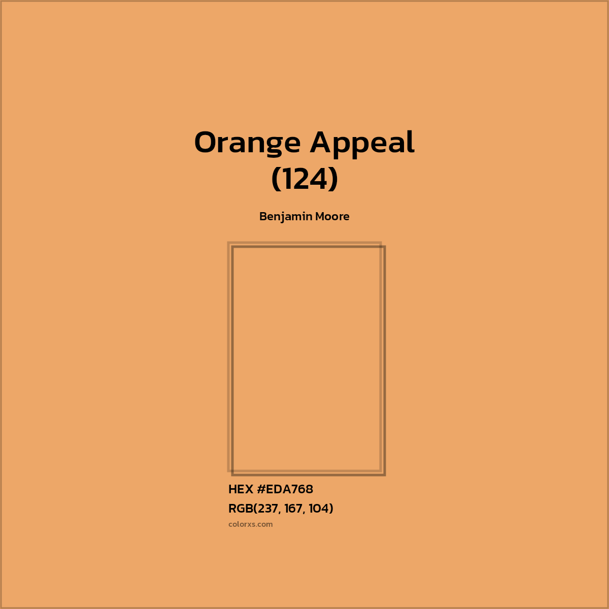 HEX #EDA768 Orange Appeal (124) Paint Benjamin Moore - Color Code