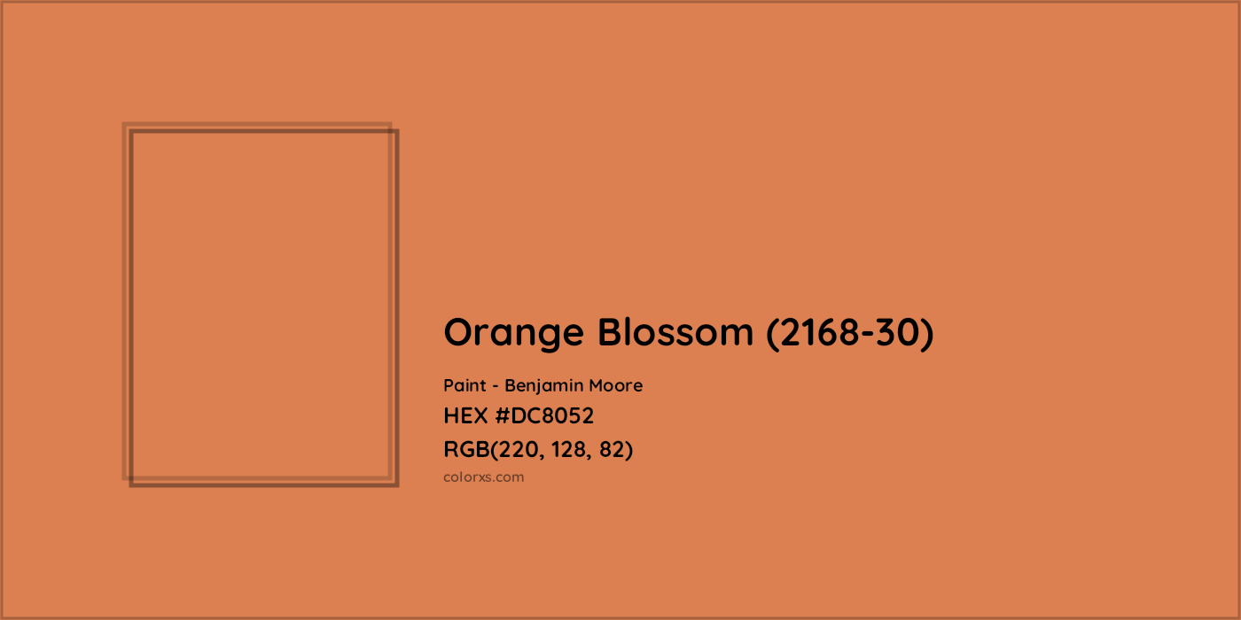 HEX #DC8052 Orange Blossom (2168-30) Paint Benjamin Moore - Color Code