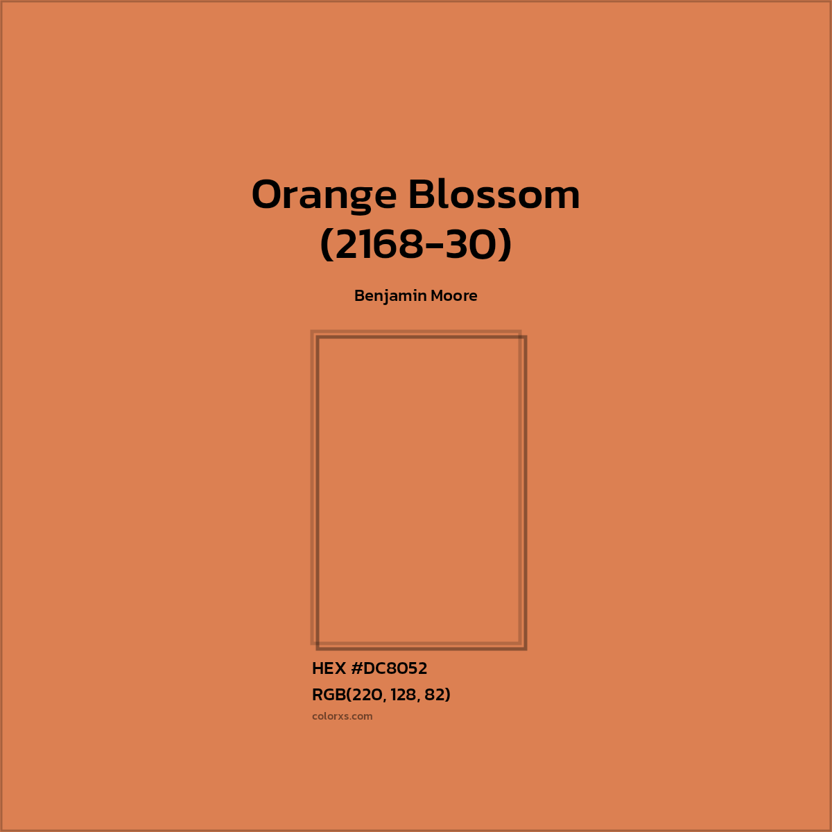 HEX #DC8052 Orange Blossom (2168-30) Paint Benjamin Moore - Color Code