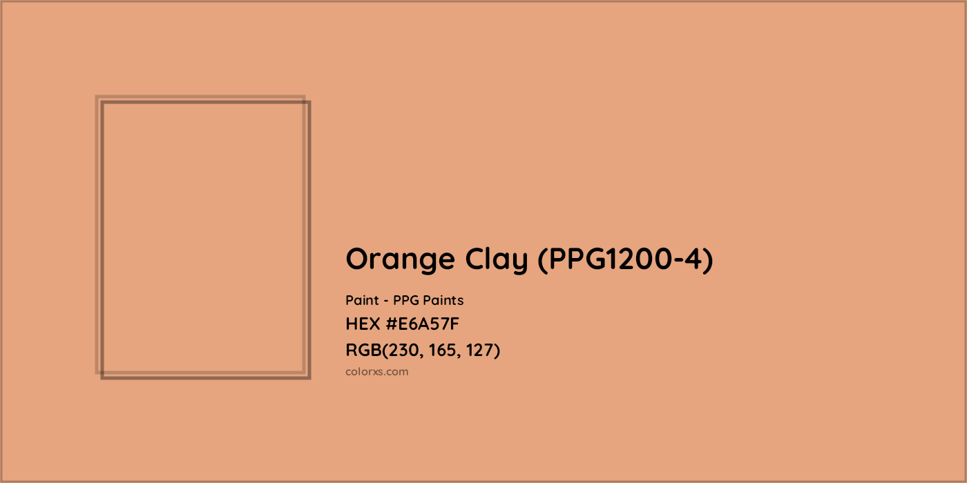 HEX #E6A57F Orange Clay (PPG1200-4) Paint PPG Paints - Color Code