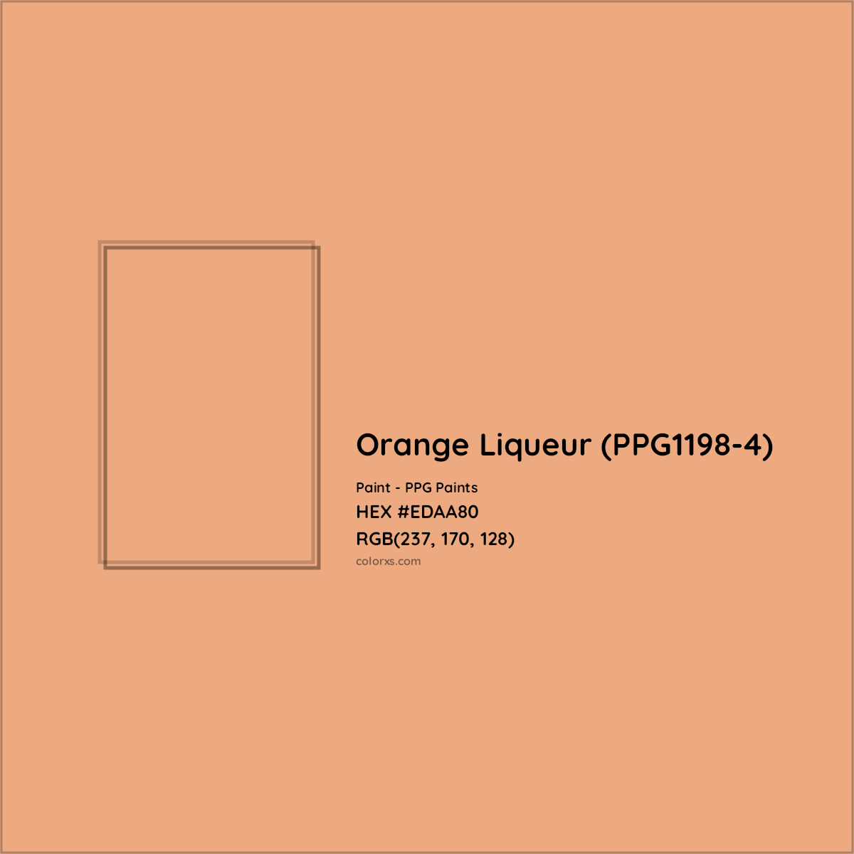 HEX #EDAA80 Orange Liqueur (PPG1198-4) Paint PPG Paints - Color Code