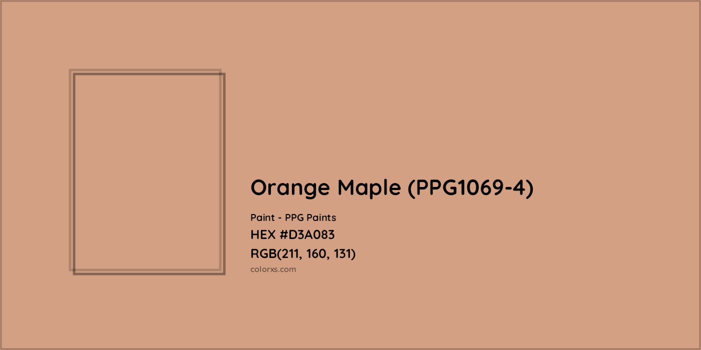 HEX #D3A083 Orange Maple (PPG1069-4) Paint PPG Paints - Color Code