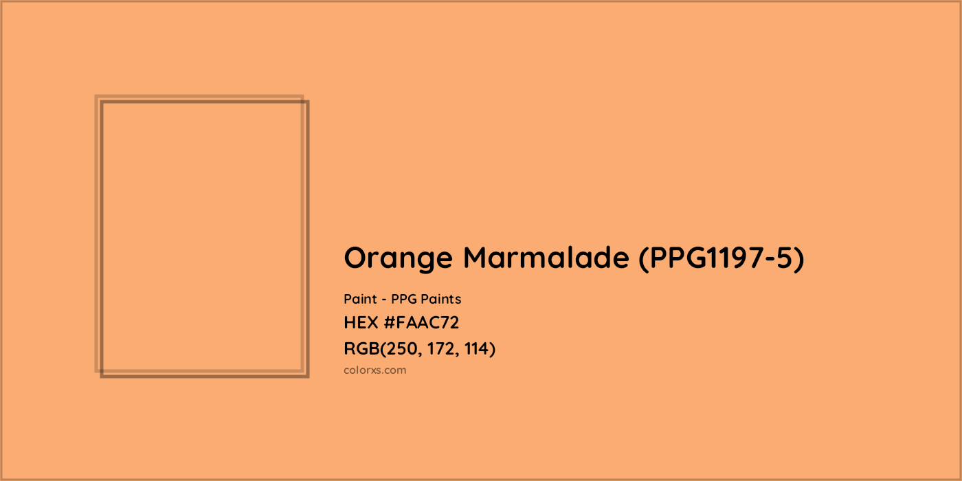 HEX #FAAC72 Orange Marmalade (PPG1197-5) Paint PPG Paints - Color Code