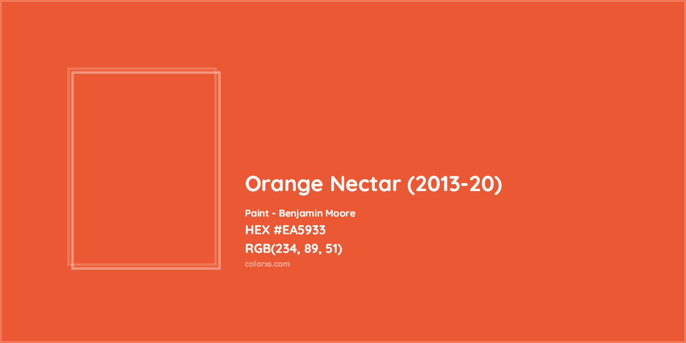 HEX #EA5933 Orange Nectar (2013-20) Paint Benjamin Moore - Color Code