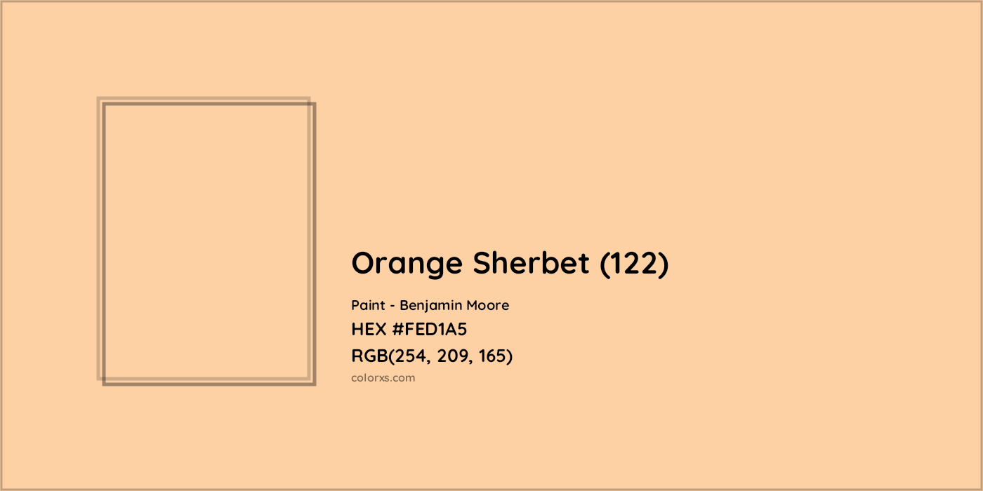 HEX #FED1A5 Orange Sherbet (122) Paint Benjamin Moore - Color Code