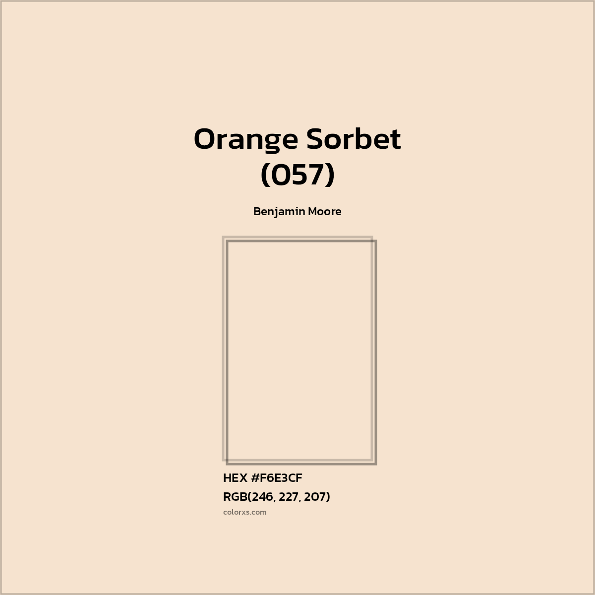 HEX #F6E3CF Orange Sorbet (057) Paint Benjamin Moore - Color Code