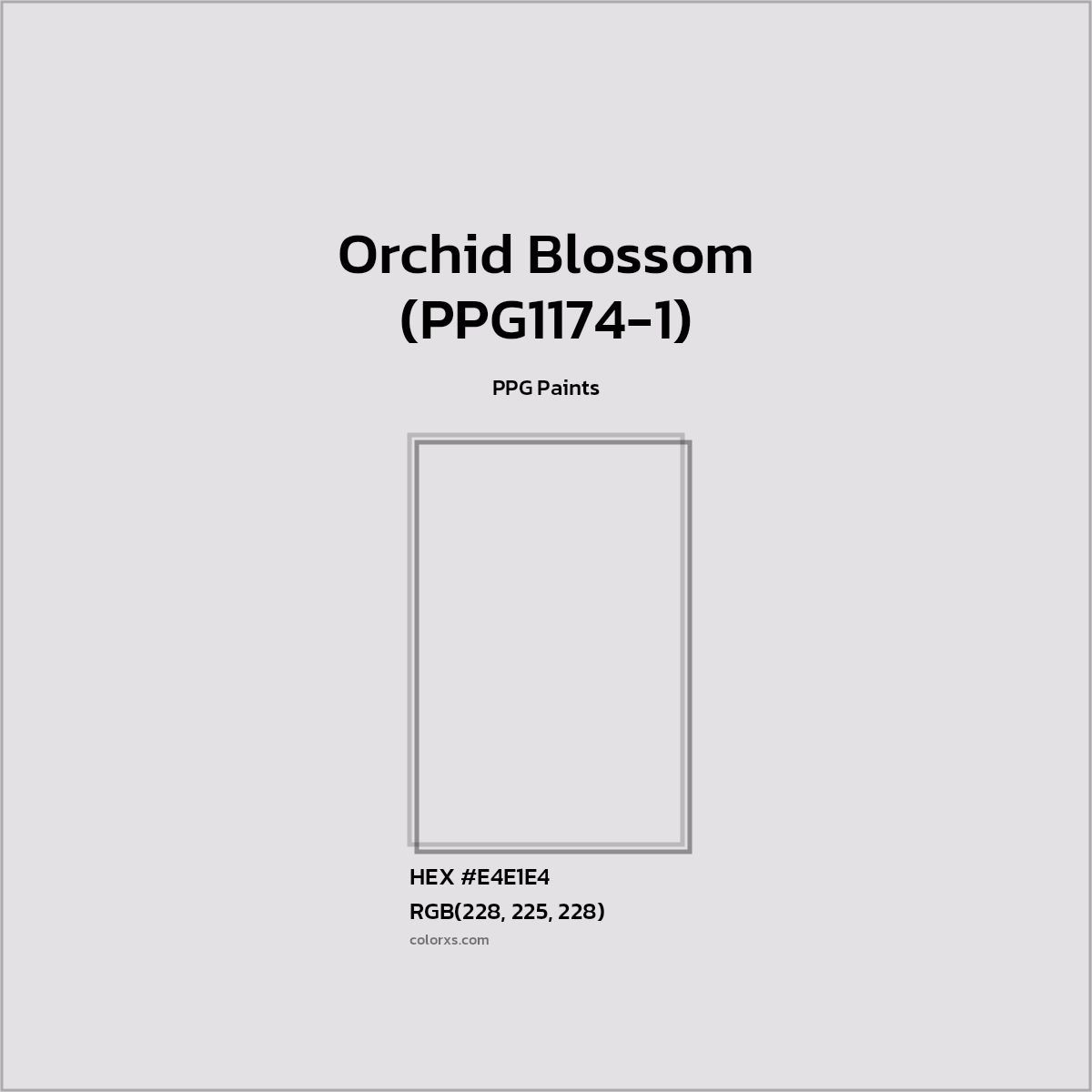 HEX #E4E1E4 Orchid Blossom (PPG1174-1) Paint PPG Paints - Color Code