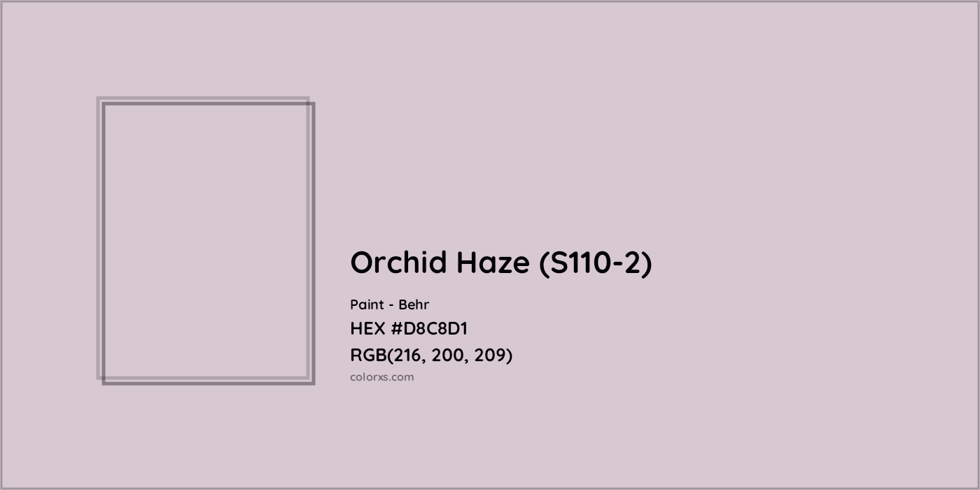 HEX #D8C8D1 Orchid Haze (S110-2) Paint Behr - Color Code