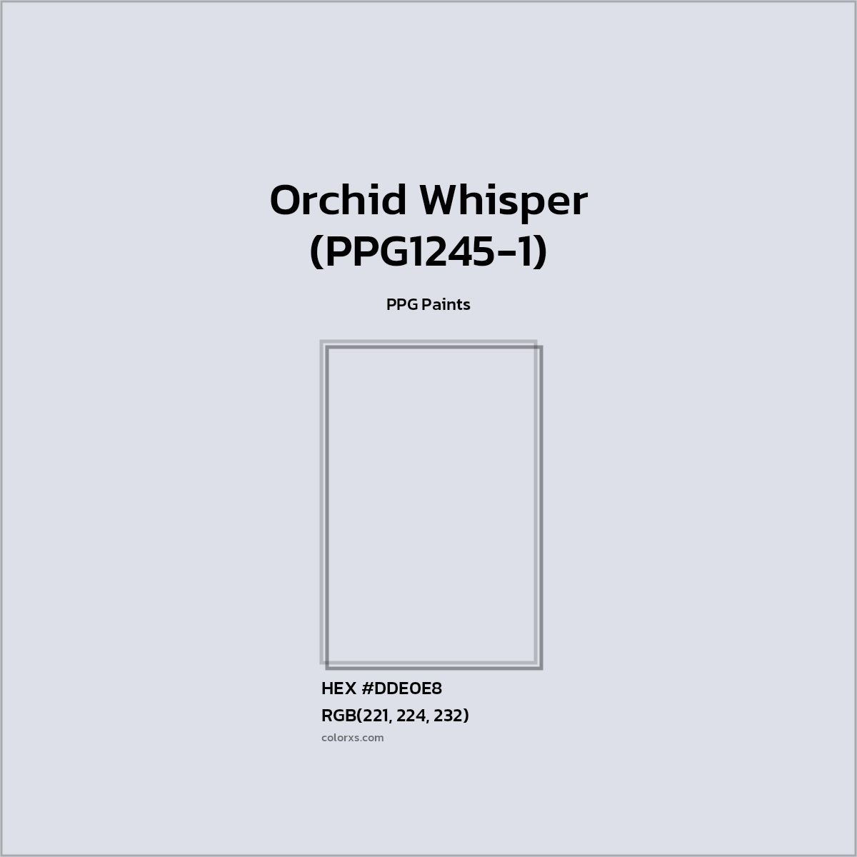 HEX #DDE0E8 Orchid Whisper (PPG1245-1) Paint PPG Paints - Color Code