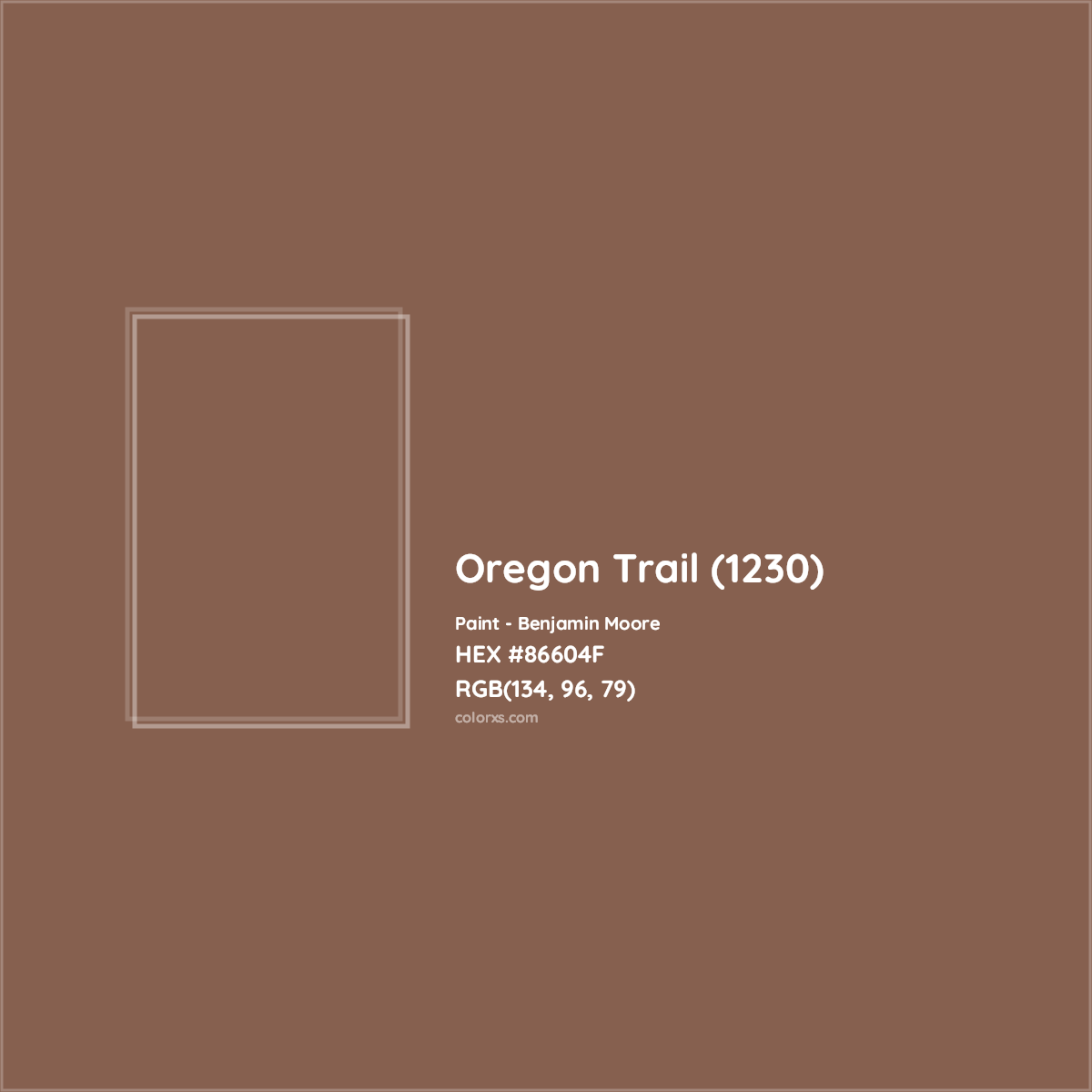 HEX #86604F Oregon Trail (1230) Paint Benjamin Moore - Color Code