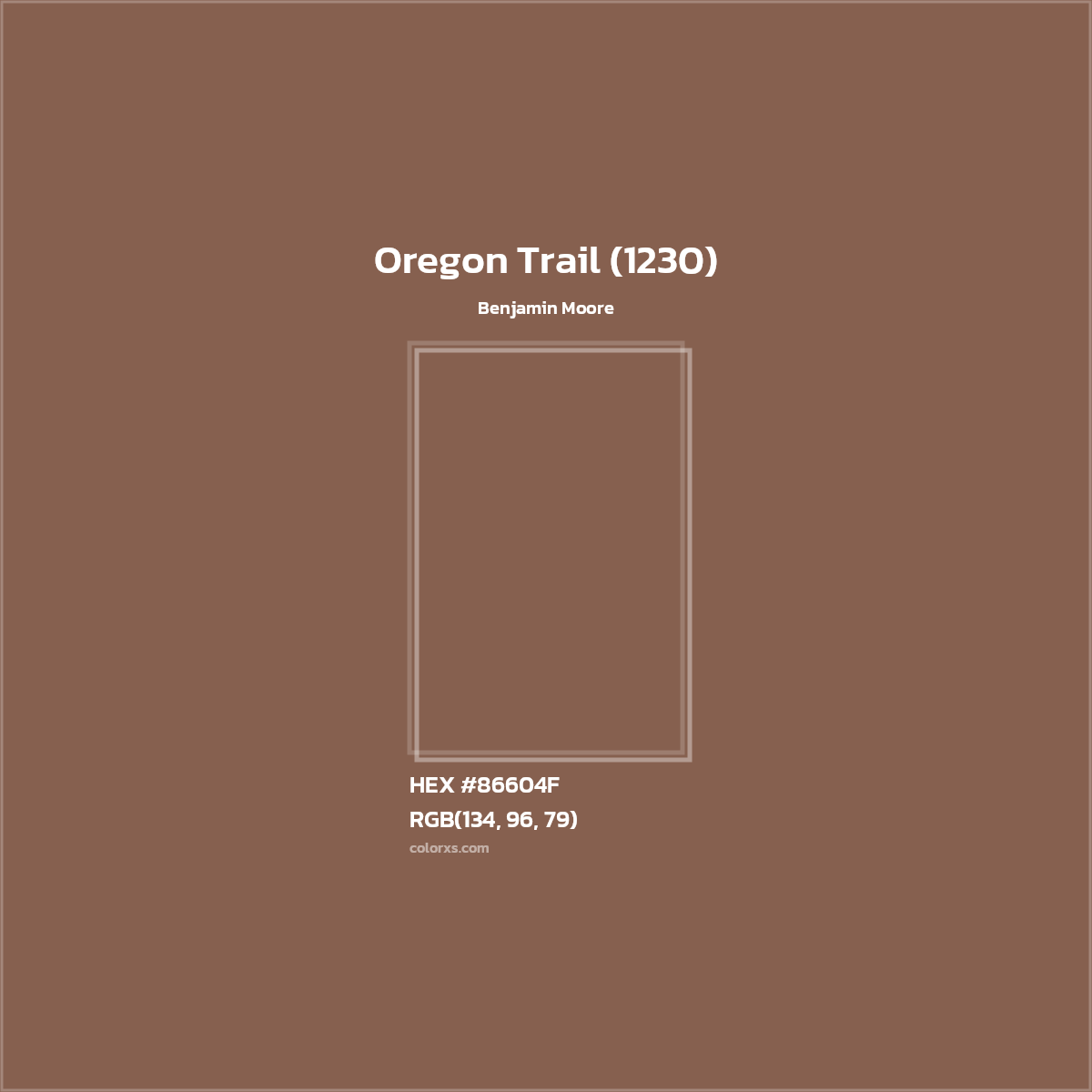 HEX #86604F Oregon Trail (1230) Paint Benjamin Moore - Color Code