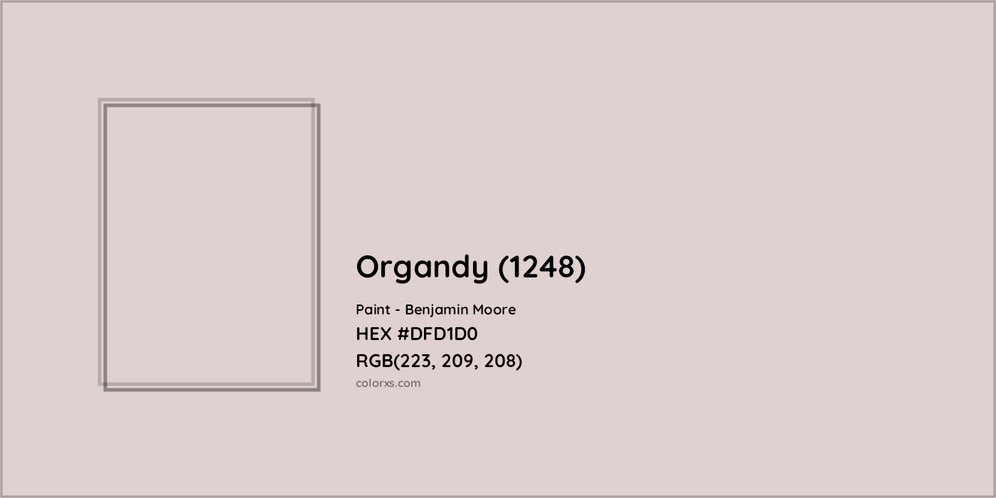 HEX #DFD1D0 Organdy (1248) Paint Benjamin Moore - Color Code